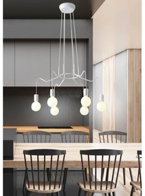 Luster na lanku BASSO 6xE27/40W/230V biela
