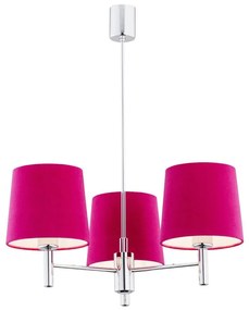 Argon 1382 - Luster na tyči BOLZANO 3xE27/15W/230V ružová/lesklý chróm