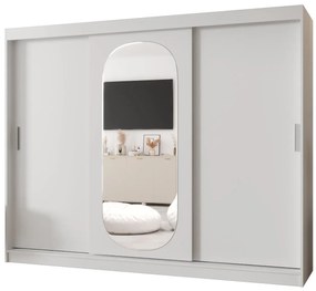 Šatníková skriňa 250 cm Ronny (biela). Akcia -20%. Vlastná spoľahlivá doprava až k Vám domov. 1126064