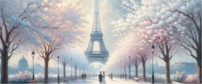 Obraz - Maľba z Paríža (120x50 cm)