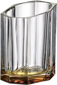 KRIŠTÁĽOVÁ VÁZA BOHEMIA BAZALT AMBER BOTTOM 200MM