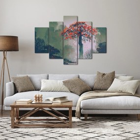Obraz osamoteného červeného stromu (150x105 cm)