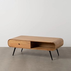 Konferenčný stolík z masívu mindi v prírodnej farbe 60x120 cm Mahón – Ixia