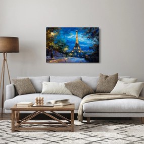 Obraz - Olejomaľba Eiffelovej veže (90x60 cm)