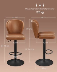 Set dvoch barových stoličiek LJB097K01