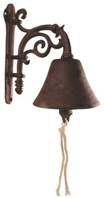 Záhradný zvonček Vilma, 20x19 cm, liatina, hnedá