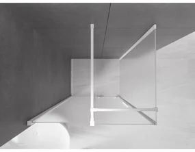 Mexen Velar, sprchový kút s posuvnými dverami 130 x 90 cm, 8mm sklo námraza, biela matná, 871-130-090-31-20