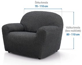 Super strečové poťahy RUBINIA antracitová kreslo (š. 70 - 110 cm)