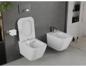Mexen Madox, Rimless závesná wc misa 515x365x350 mm s pomaly padajúcim sedátkom SLIM z duroplastu, biela, 30154000