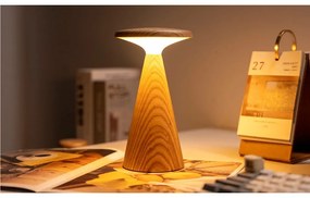 LED stolová lampa v prírodnej farbe s dreveným tienidlom (výška 21 cm) Sylva – Gingko