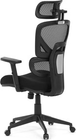 Kancelárska ergonomická stolička TRAGEL — sieťovina / látka, čierna