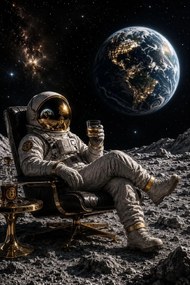 Astronaut Luxus - Metalický obraz 60x40cm