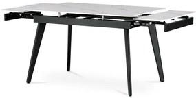 BONTEC Jedálenský stôl rozkladací 120-180x80 cm, spekaná keramika, mramor, HT-405M GREY Farba: Biela
