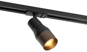 Moderný koľajnicový systém s 5 bodovými svetlami čierny s tmavým bronzom 1-fázový - Iconic Kohua