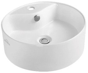 Invena Granada, okrúhle umývadlo na dosku 410x410x145 mm, biela, INV-CE-44-001-W