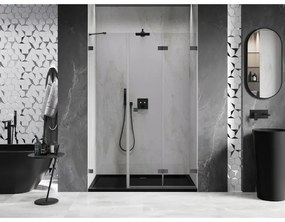 Mexen Lunar-F, pravé sklápacie sprchové dvere 150 cm, 8mm číre sklo, grafitový profil, 836S-150-050-95-00-P