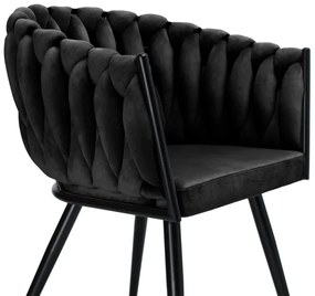 Jedálenská stolička ASTON zamatová, čierna