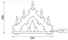 Vianočná dekorácia LED svietnik 371720