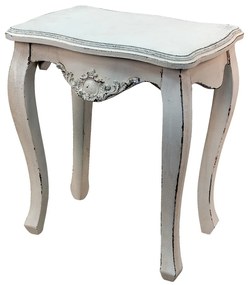 Biely antik odkladací stolík Frischie - 52*35*58 cm