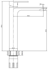 Cersanit S951-329 - Umývadlová batéria CREA 27,4 cm lesklý chróm