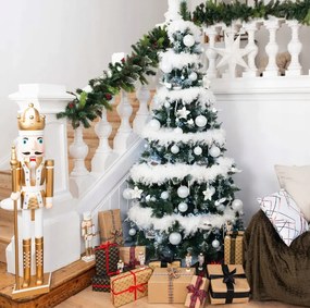 Zasnežený vianočný stromček s jarabinou 220 cm