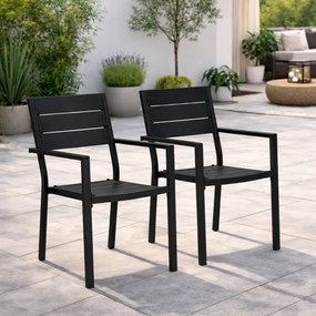 Set 2 záhradných stoličiek s nosnosťou 150 kg béžová