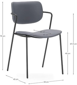 Tmavosivé jedálenské stoličky v súprave 2 ks Maika – Marckeric