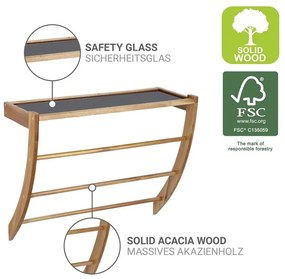 Tmavo prírodný nástenný drevený držiak na uteráky Fondi – Wenko