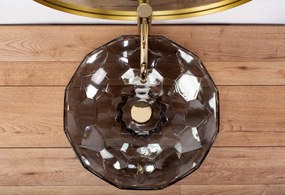 Rea Arctic Black, sklenené umývadlo na dosku 45x45x12,5 cm, čierna, REA-U5068