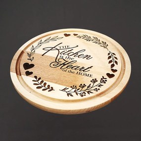 AMADEA Drevená servírovacia doska - podnos vetvičky, masívne drevo, 25 cm
