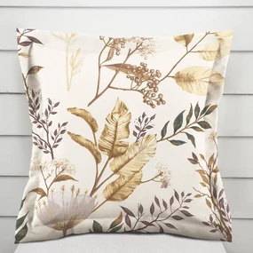 Biante Bavlnená obliečka na vankúš s lemom Sandra SA-544 Jesenné vetvičky na krémovom 60 x 60 cm