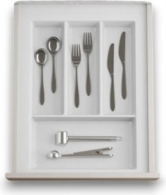 IN-DURO Príborník STRIPES 29 - 35 cm s hĺbkou 42 - 49 cm, biela