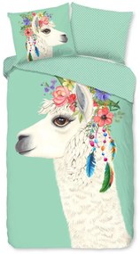 Bavlnené detské obliečky na jednolôžko/predĺžené v mentolovej farbe 140x220 cm Joey – Good Morning