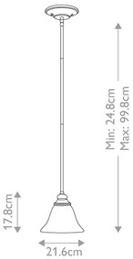Hinkley HK-CELLO-P-A - Luster na tyči CELLO 1xE27/60W/230V