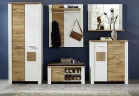 Predsieňová šatníková skriňa Materio, dub/biela