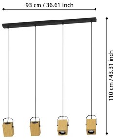 Eglo 43748 - LED Luster na lanku AYLES 4xGU10/3W/230V