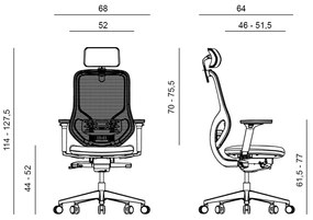 Kancelárska ergonomická stolička ATOMIC — sieť / látka, čierna, nosnosť 130 kg