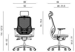 Kancelárska ergonomická stolička ATOMIC — sieť / látka, čierna, nosnosť 130 kg