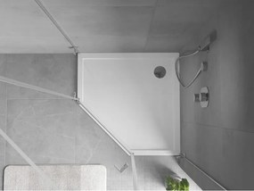 Mexen Flow Slim, päťuholníková sprchová vanička 80 x 80 cm, biela lesklá, 46P108080