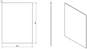 Sapho Sapho, PLAIN zrkadlo 60x80cm, zaoblené rohy, bez uchytenia, 1501-26
