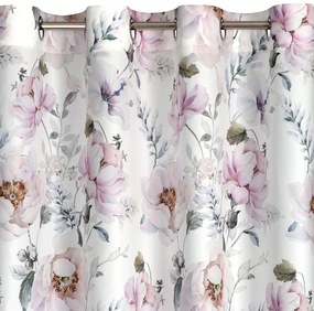 ZÁVES NA KRÚŽKOCH ROSELIN 140X250 CM KVETY