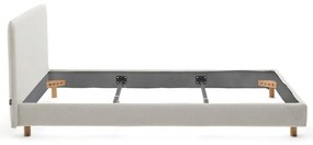 Sivá čalúnená dvojlôžková posteľ bez roštu 180x200 cm Valma – Kave Home