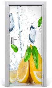 Fototapeta na dvere samolepiace citrón a ľad 75x205 cm