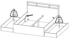 Dvojlôžková posteľ v dekore duba s úložným priestorom bez roštu 160x200 cm v prírodnej farbe Ikast – Tvilum
