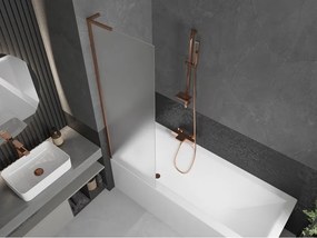 Mexen Next L, 1-krídlová vaňová zástena 60 x 150 cm, 6mm sklo námraza, ružové zlato profil, 895-060-000-03-30-60