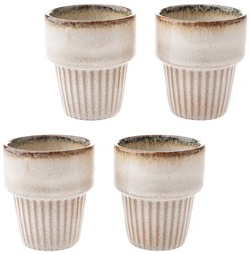Krémovobiele kameninové šálky v súprave 4 ks na espresso 100 ml Tone – Dakls