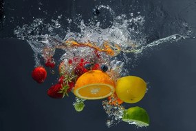 Samolepiaca tapeta ovocie vo vode - 300x200