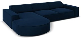 Modrá zamatová rohová pohovka (ľavý roh) Jodie - Micadoni Home