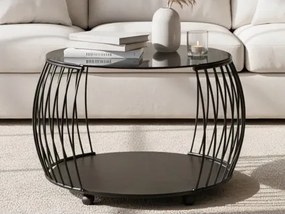 Okrúhly konferenčný stolík Shanghai, čierny/sivý%