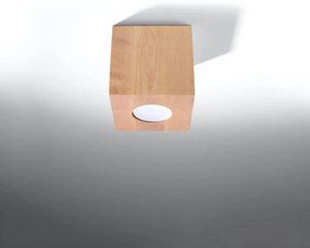 Stropné svietidlo Quad, 1x drevené tienidlo
